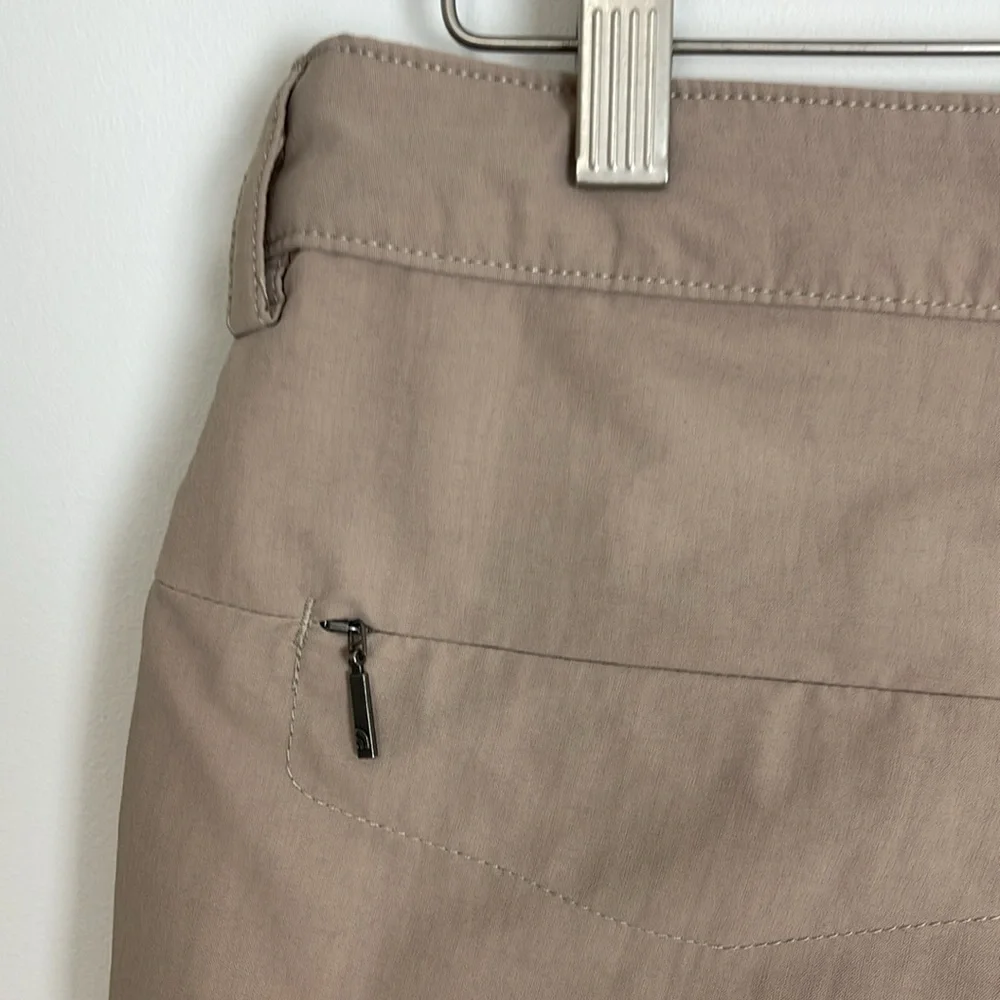 The North Face Tan Flat Front Shorts Versatile Style size 34 inseam 9 inches